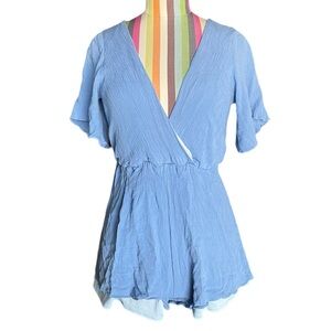 Signature Blue Short Sleeve Romper 0984
